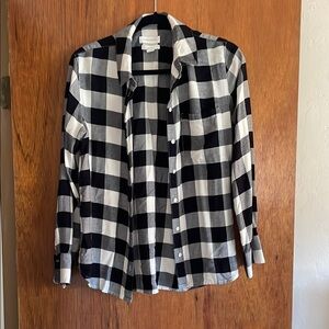 Black and White Checkered Button-Up Shirt